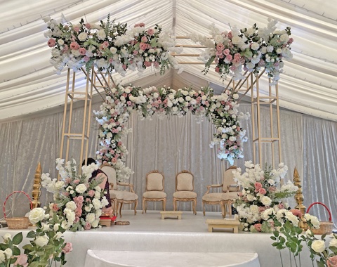 Blossom Pink & White Chuppah Mandap