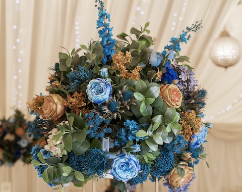 Blue Sapphire Wedding Centrepiece