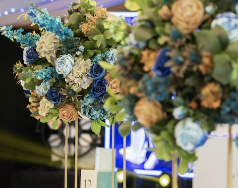 Blue Sapphire Wedding Centrepiece