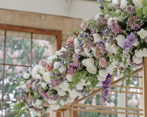 luxury Lilac Wedding Centrepiece