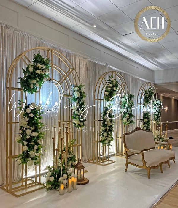 Nikkah & Walima Stage Decor at Marriott Heathrow Windsor